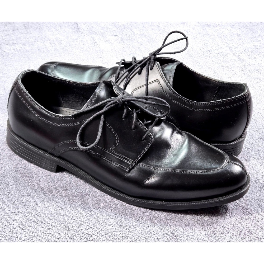 Cole Haan Derby Shoes Men 11 Black Excellent Apron Toe Leather Lace Up C20078